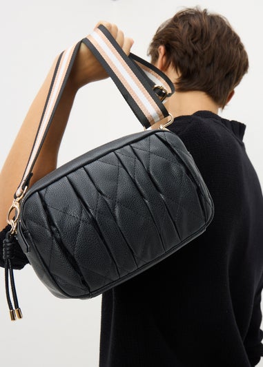Women's Black Quilted Camera Bag