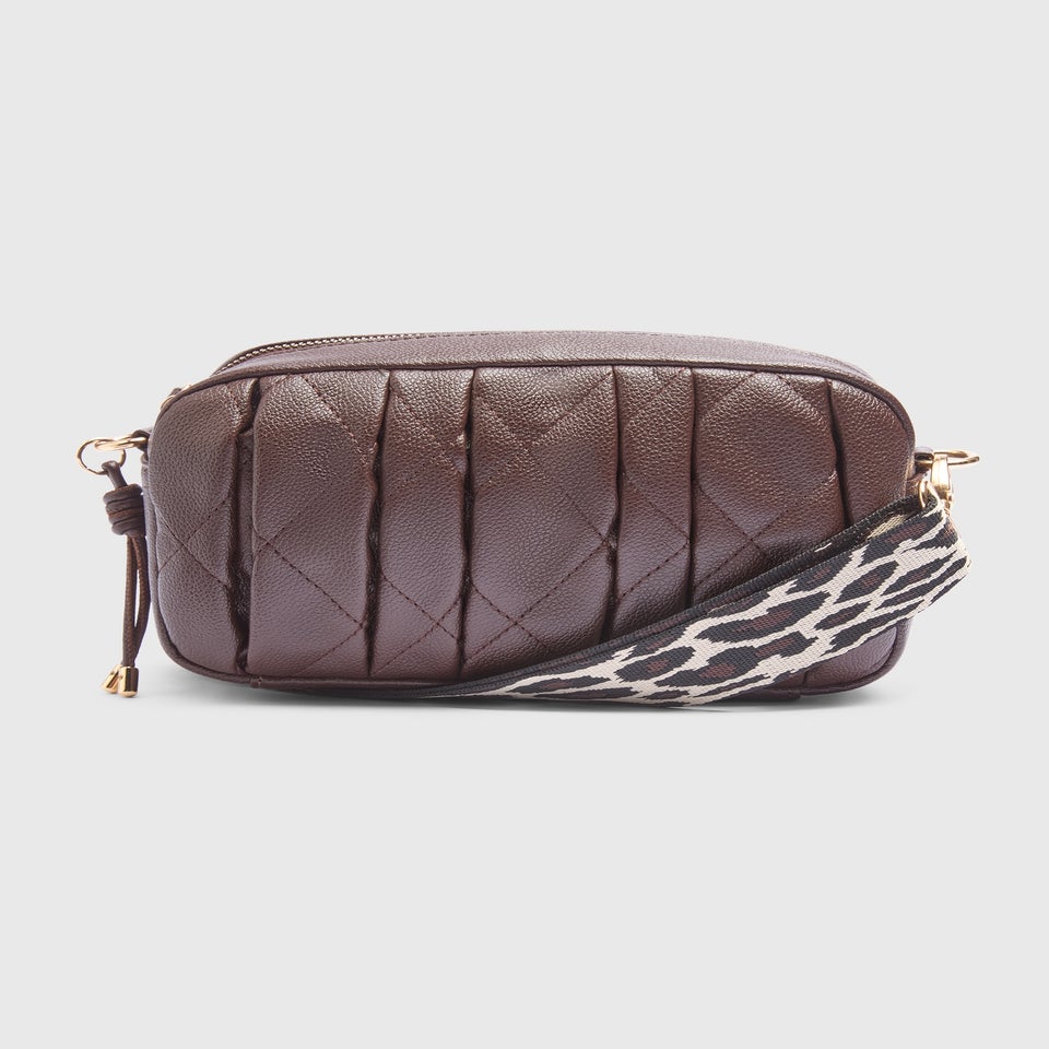 Brown Quilted Camera Bag
