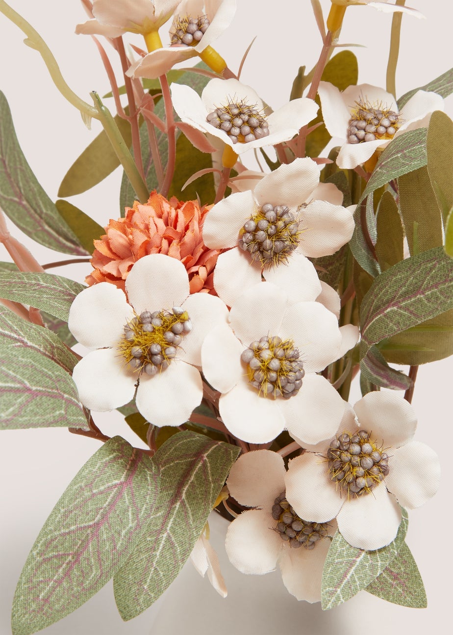 Peach Pink Daisy Small Ceramic Pot