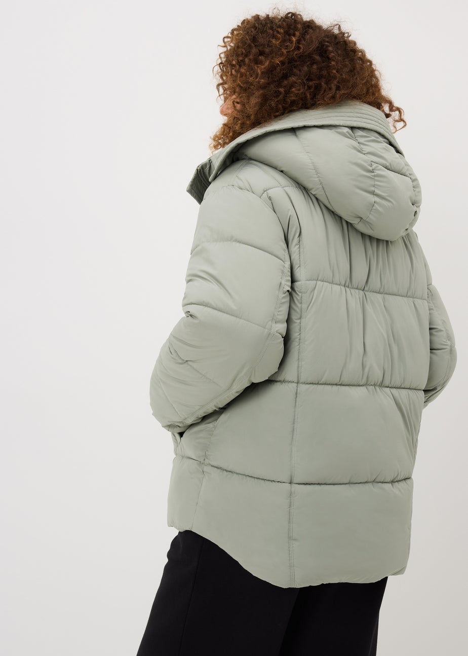 Sage Showerproof Padded Mid Length Coat