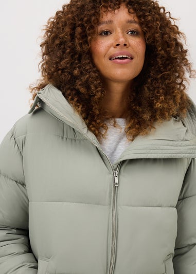 Sage Showerproof Padded Mid Length Coat