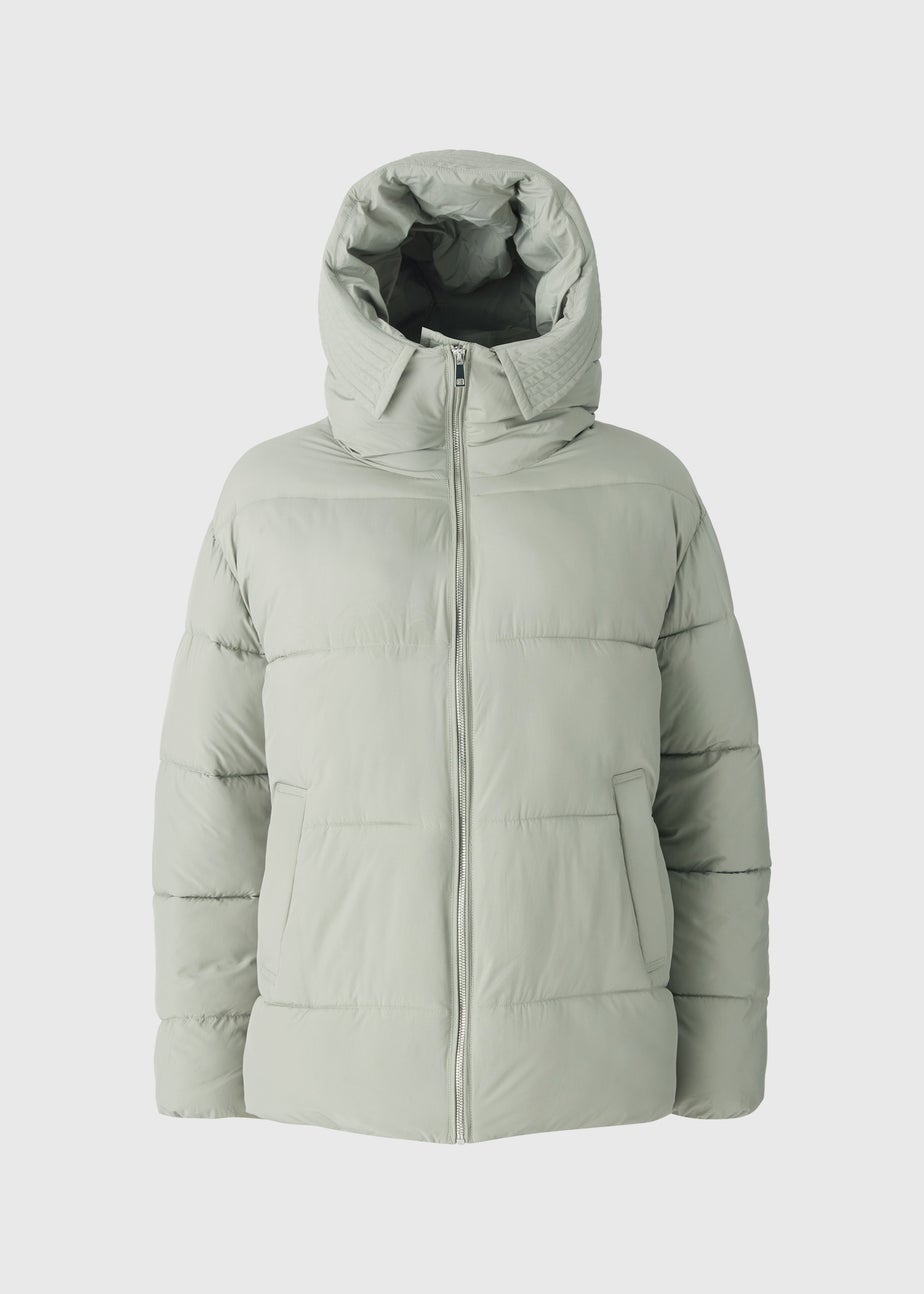 Sage Showerproof Padded Mid Length Coat