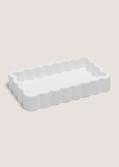 White Scallop Tray