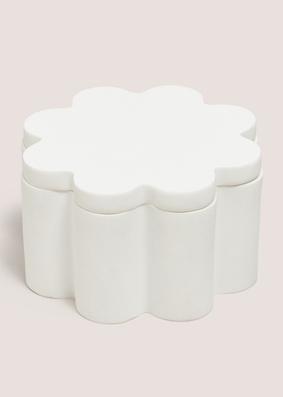 Cream Scallop Edge Storage Jar