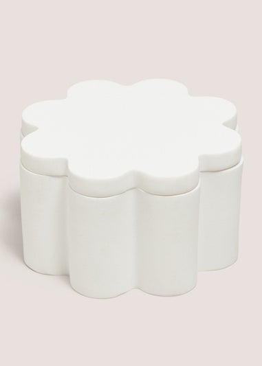 Cream Scallop Edge Storage Jar