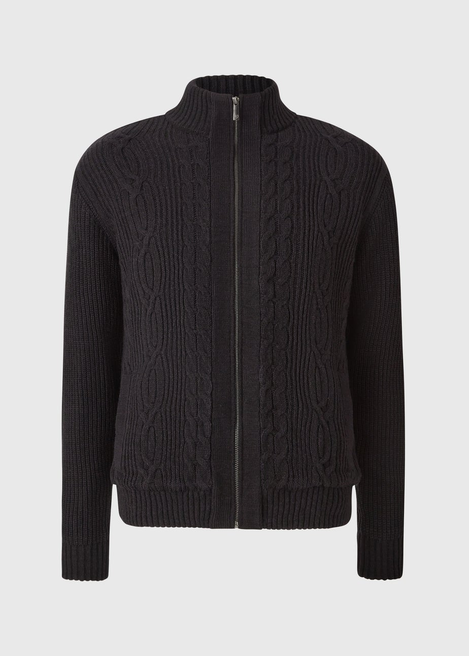 Lincoln Navy Knit Full Zip Cardigan