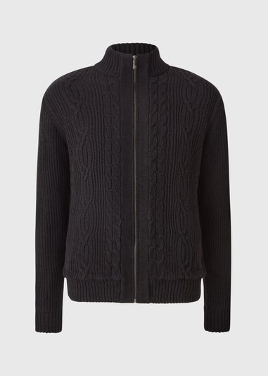 Lincoln Navy Knit Full Zip Cardigan