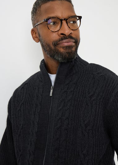 Lincoln Navy Knit Full Zip Cardigan