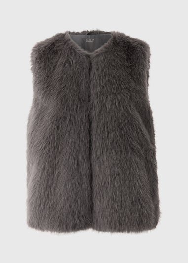 Grey Faux Fur Gilet