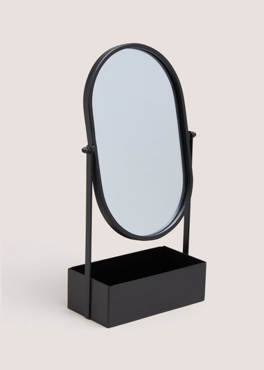 Black Metal Mirror with Tray – Small