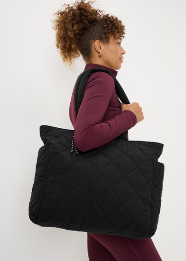 Souluxe Black Quilted Tote Bag