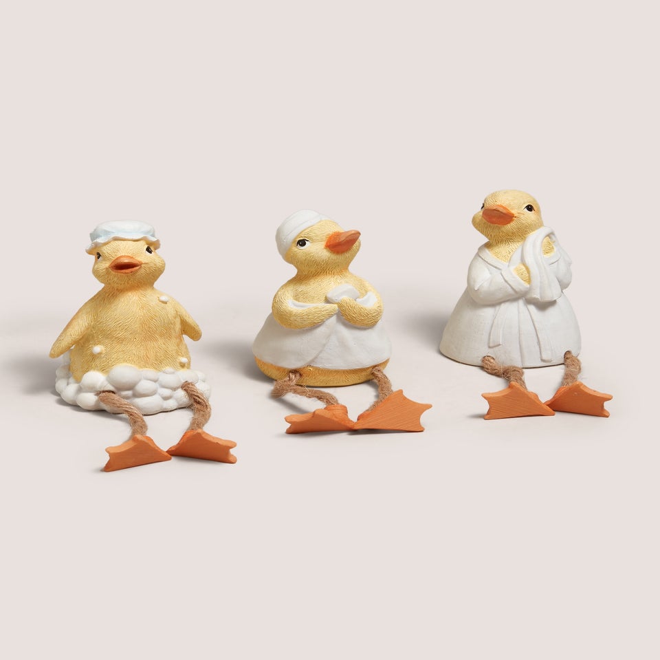 3 Piece Yellow Duck Dangly Leg Ornaments