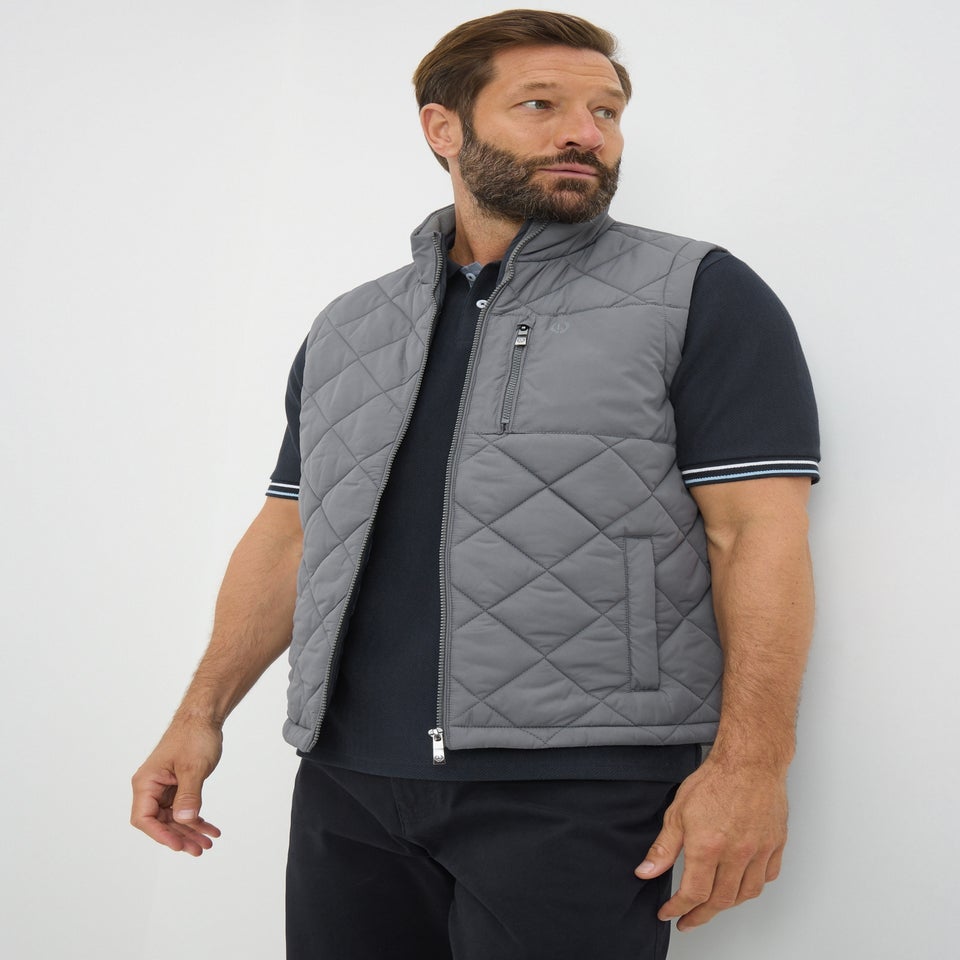 Lincoln Grey Quilted Gilet