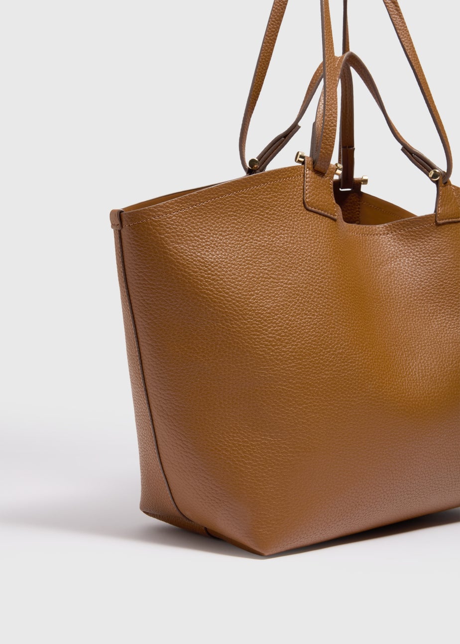 Tan Double Strap Tote Bag