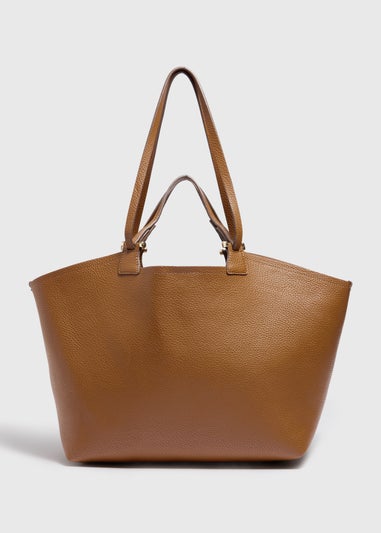 Tan Double Strap Tote Bag