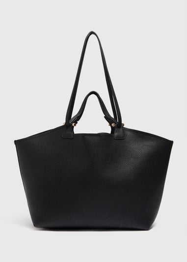 Black Double Strap Tote Bag