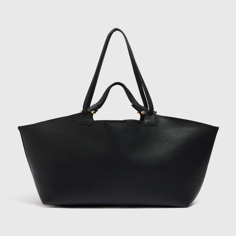 Black Double Strap Tote Bag