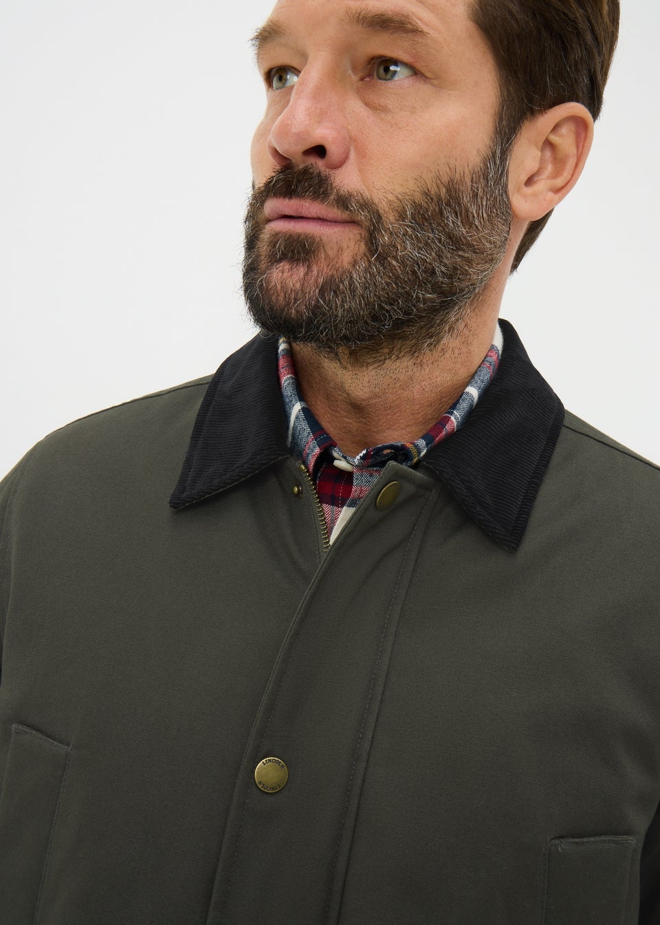 Lincoln Khaki Cord Collar Wax Jacket