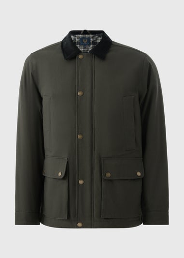 Lincoln Khaki Cord Collar Wax Jacket