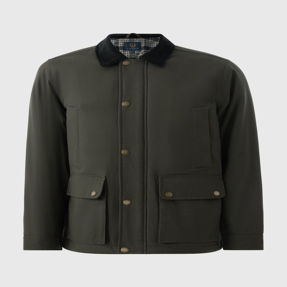 Lincoln Khaki Cord Collar Wax Jacket