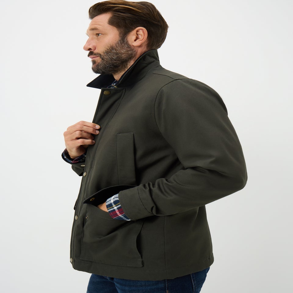 Lincoln Khaki Cord Collar Wax Jacket