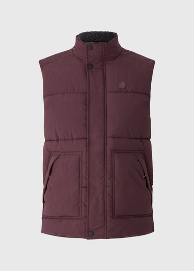Lincoln Burgundy Borg Gilet