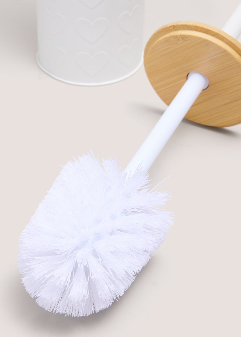 White Heart Toilet Brush