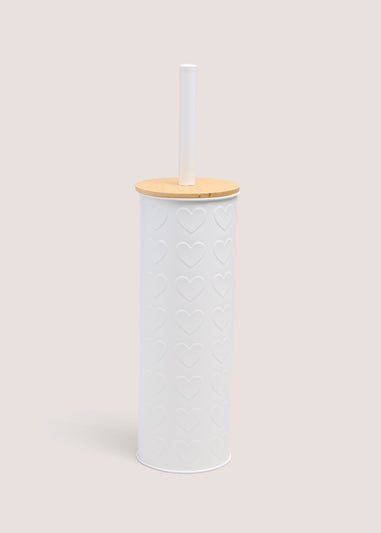 White Heart Toilet Brush