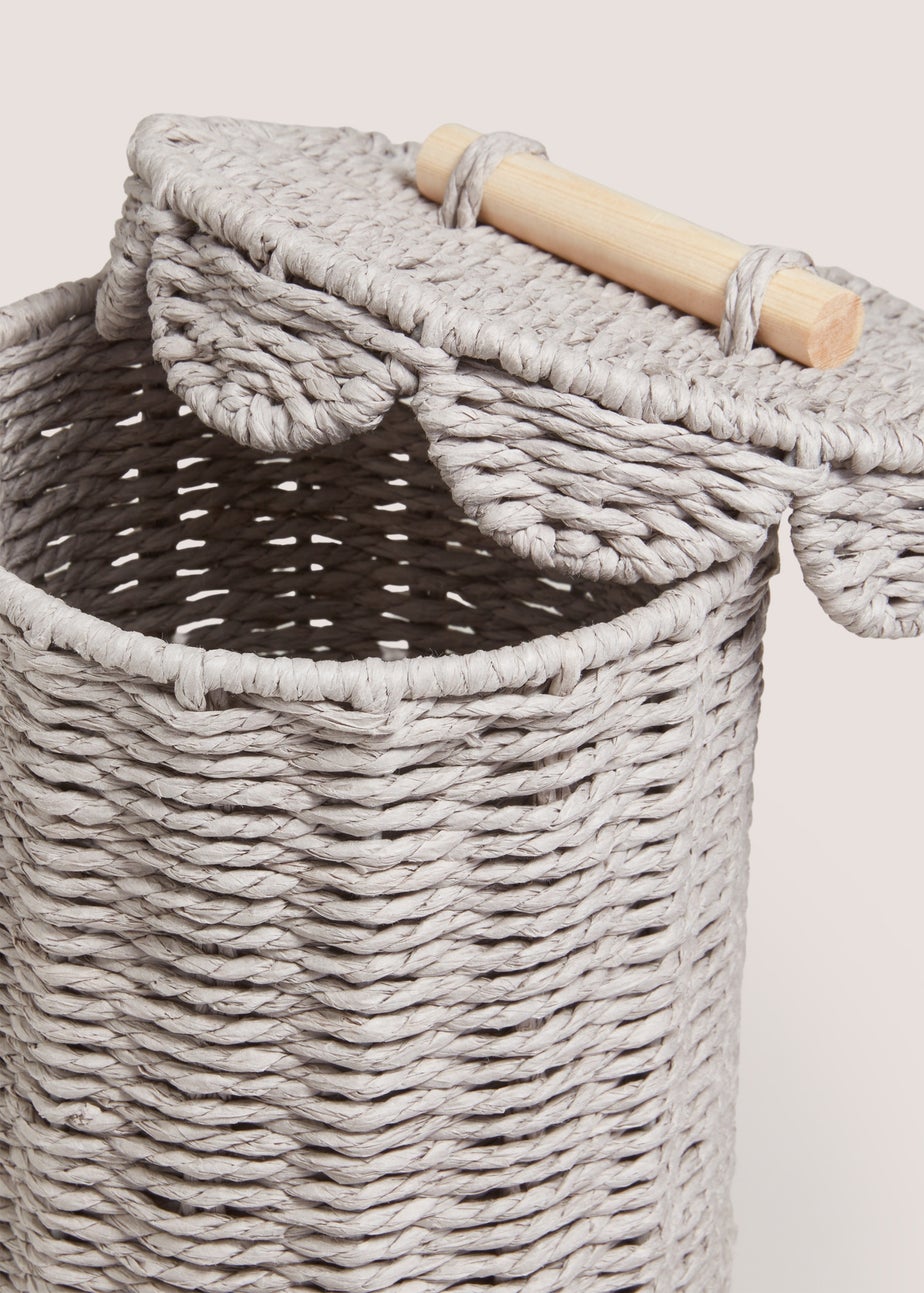 Grey Scalloped Toilet Roll Holder