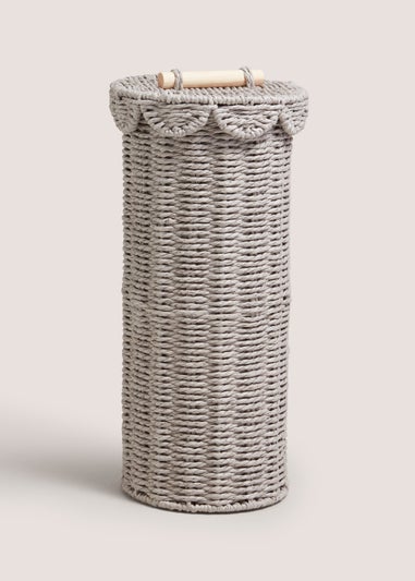 Grey Scalloped Toilet Roll Holder