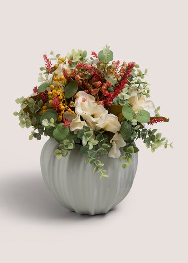 Peach Pink Flowers Cream Pot