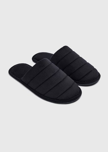 Black Closed Toe Slippers