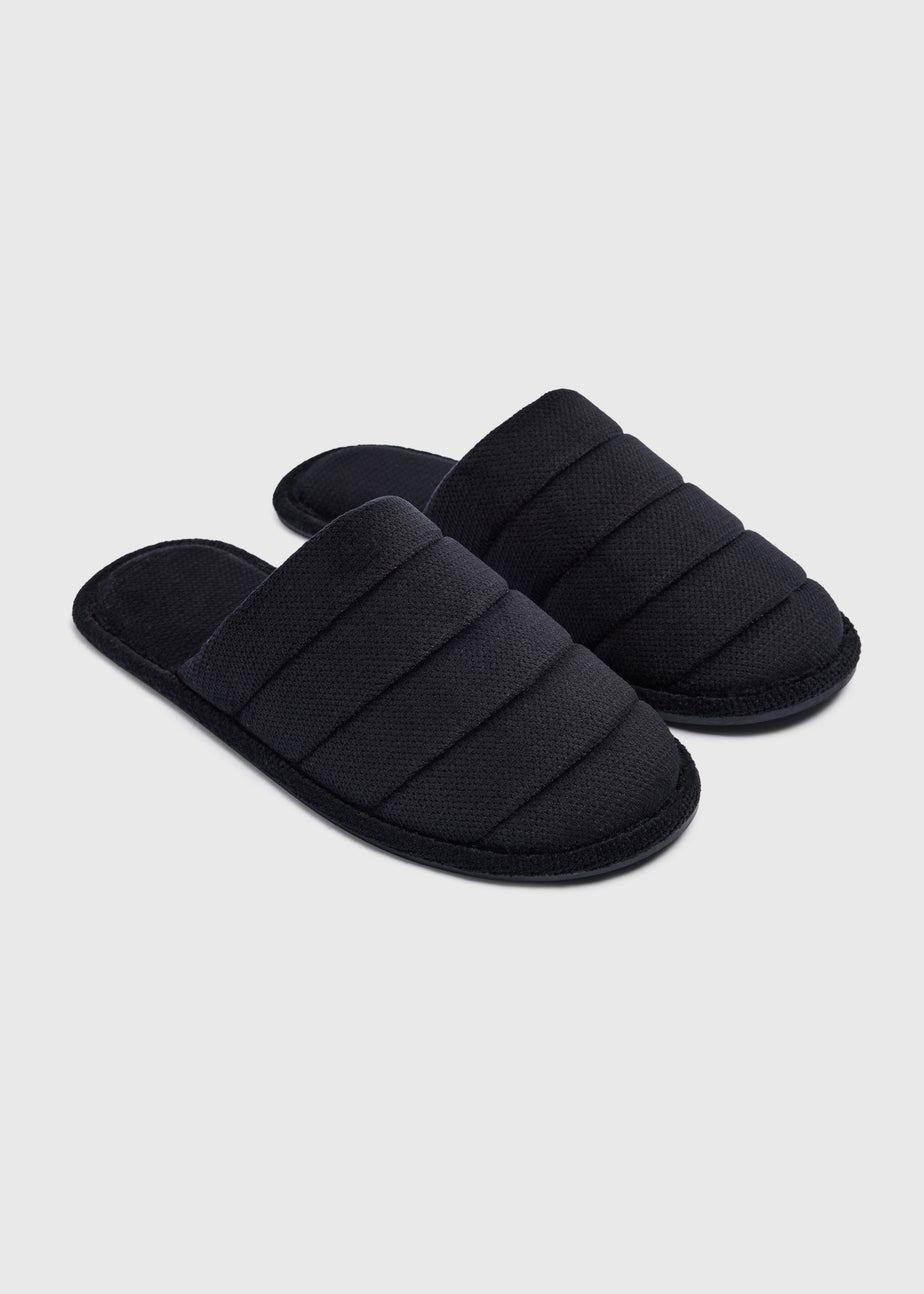 Black Closed Toe Slippers