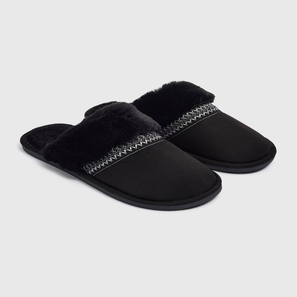 Black Snug Mules