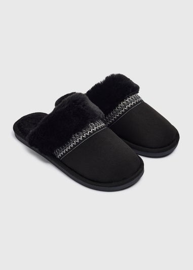 Black Snug Mules