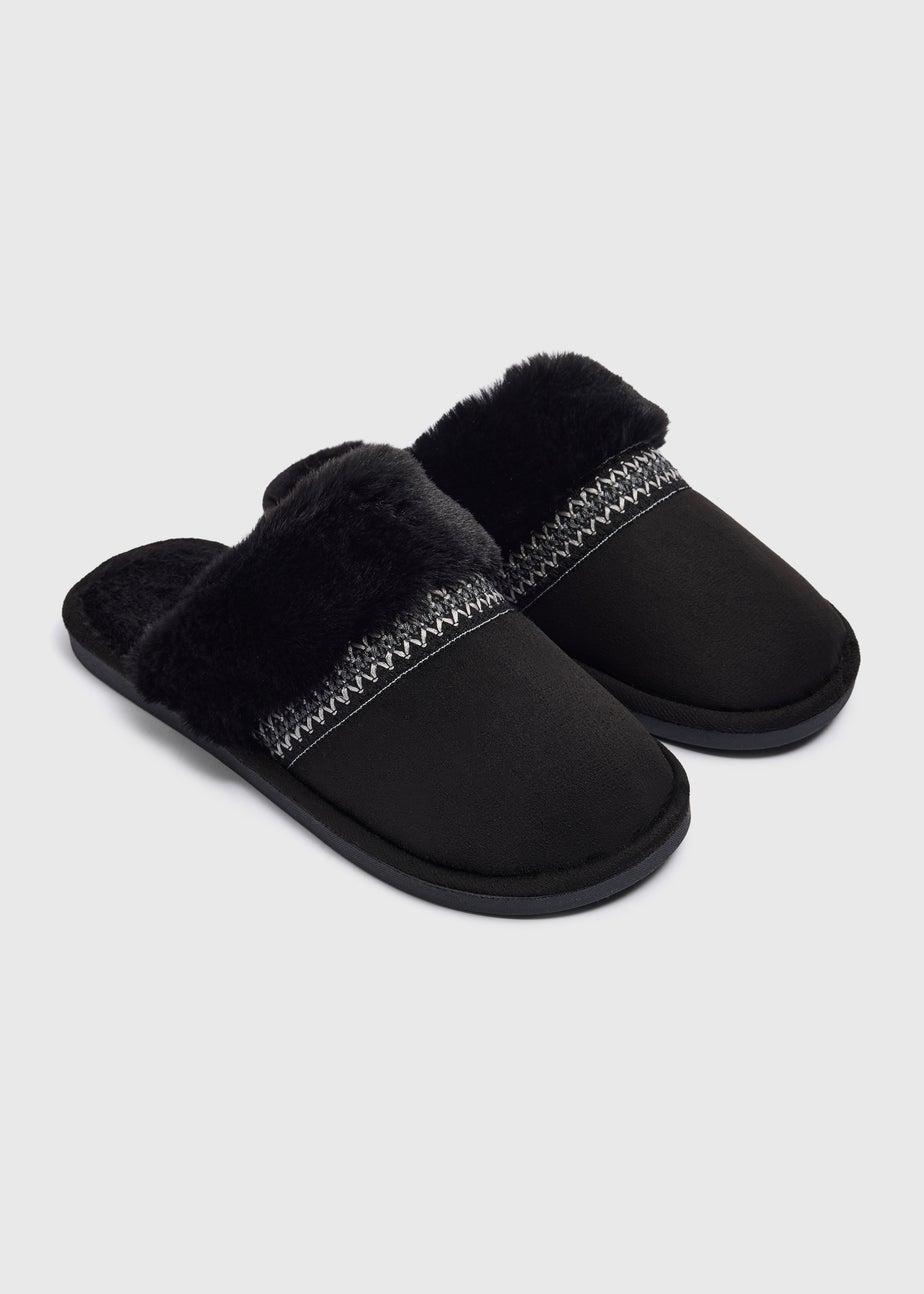 Black Snug Mules