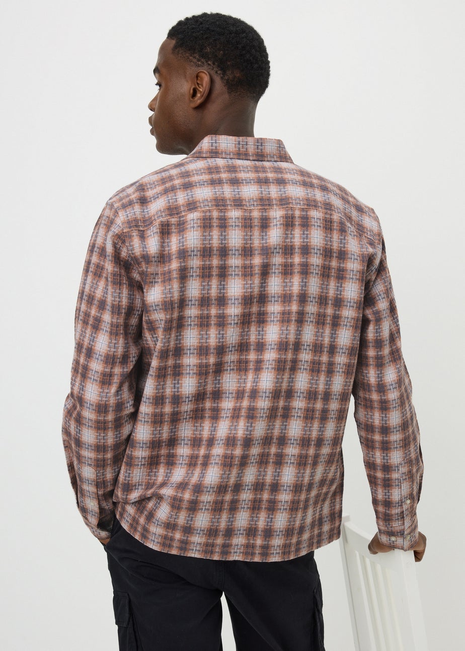 Rust Textured Check Shirt