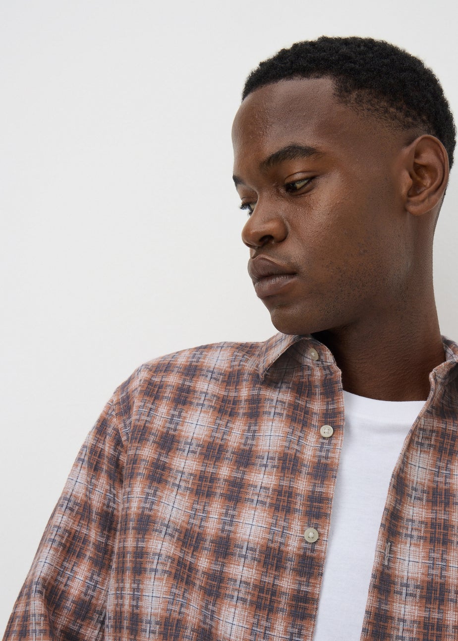 Rust Textured Check Shirt
