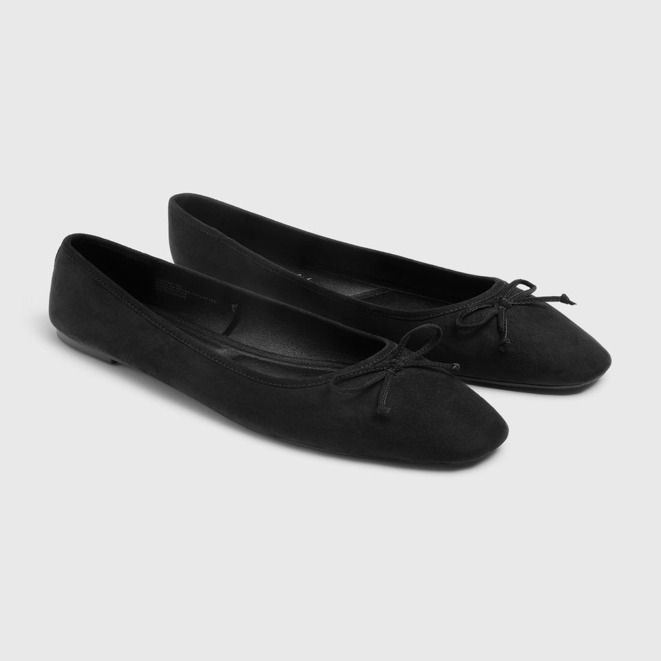 Black Wide Fit Ballet Pumps