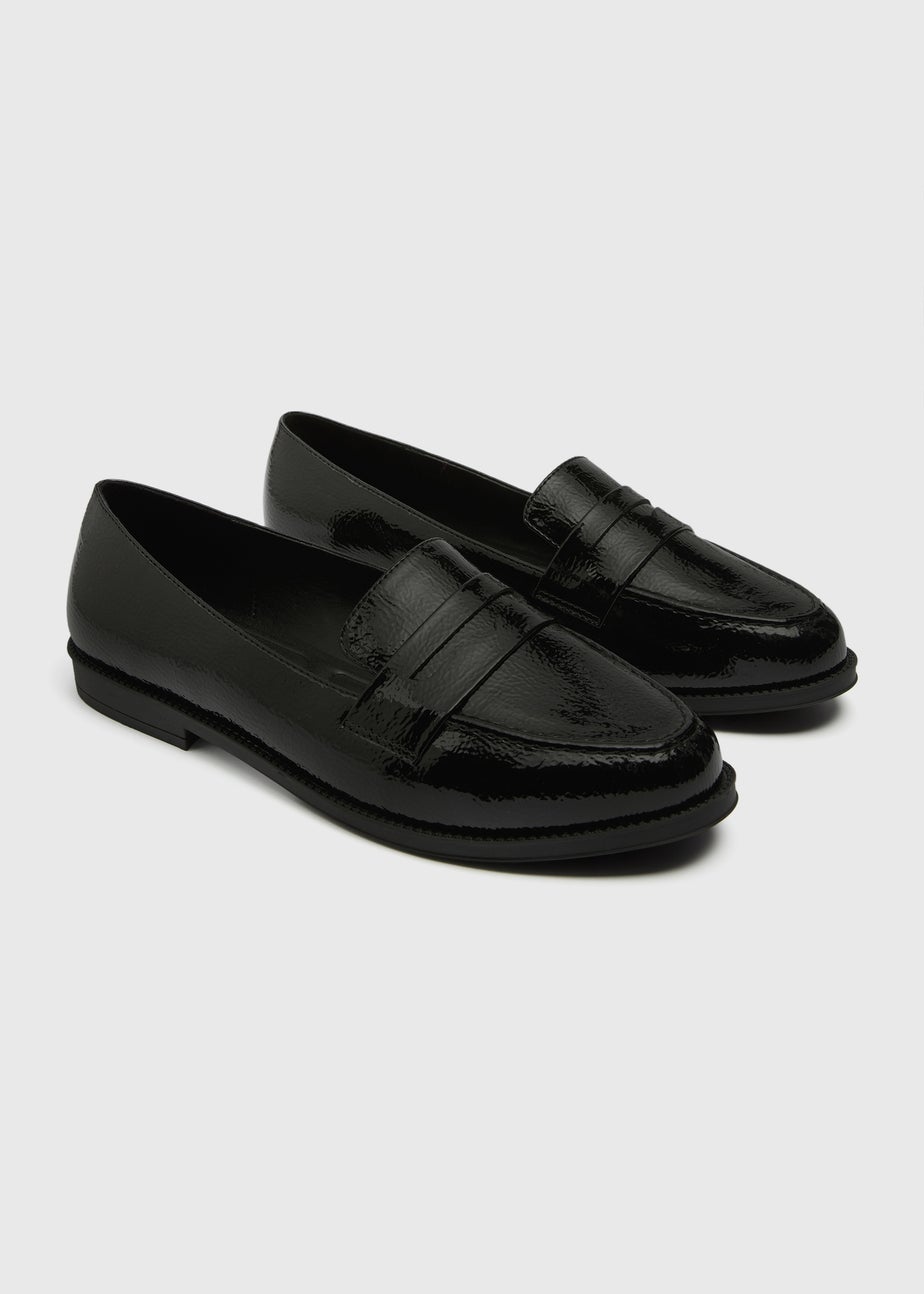 Black Wide Fit Loafers