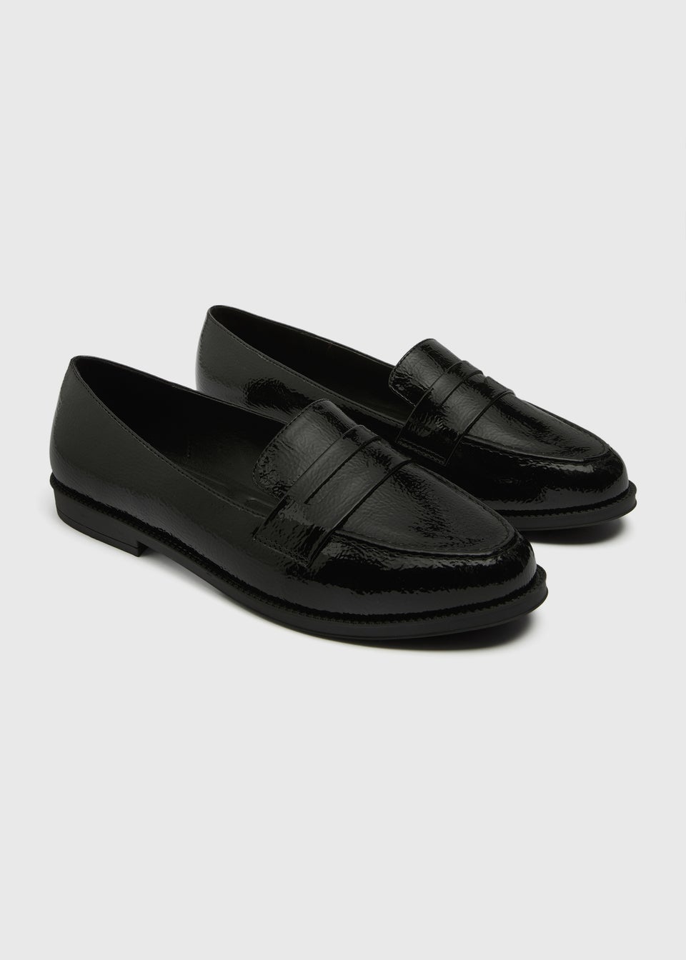 Black Wide Fit Loafers