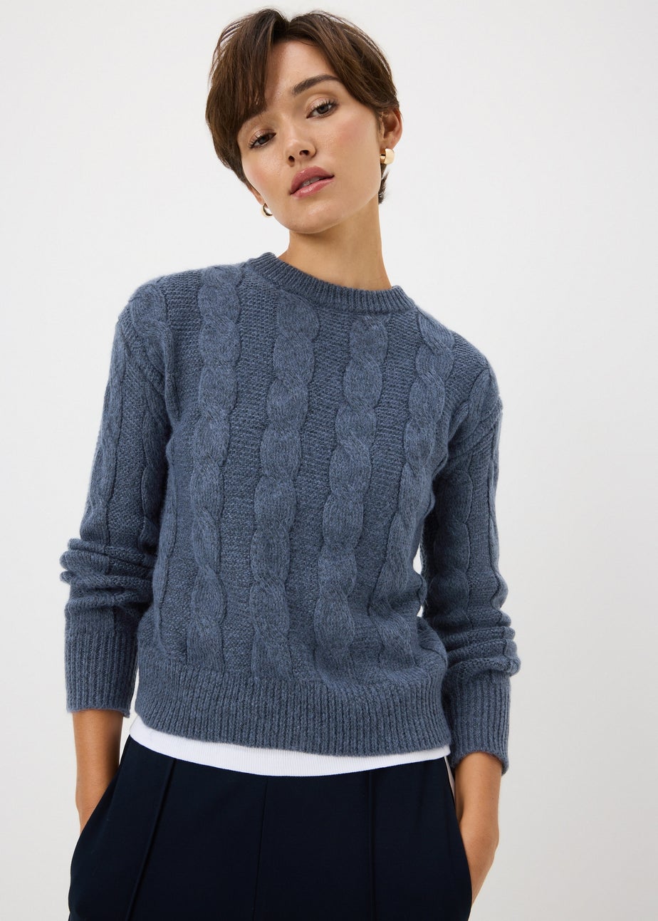 Denim Blue Cable Jumper