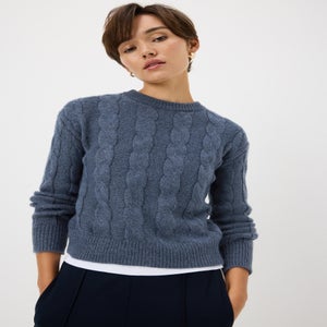 Denim Blue Cable Jumper