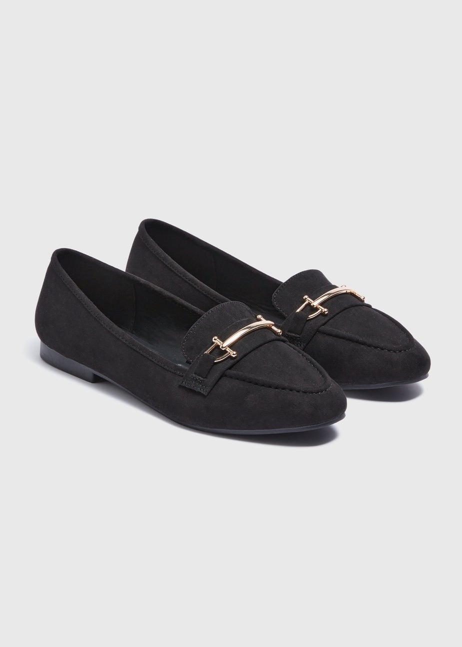 Black Metal Bar Loafers