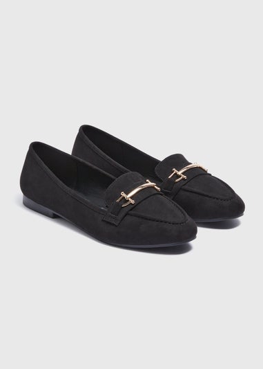 Black Metal Bar Loafers
