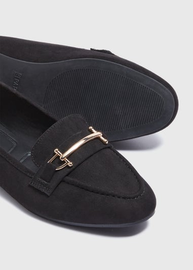 Black Metal Bar Loafers