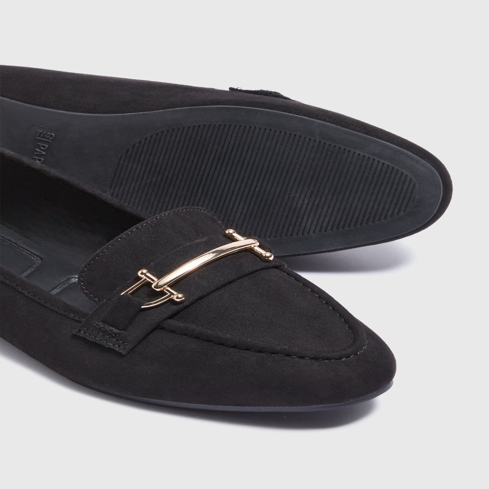 Black Metal Bar Loafers
