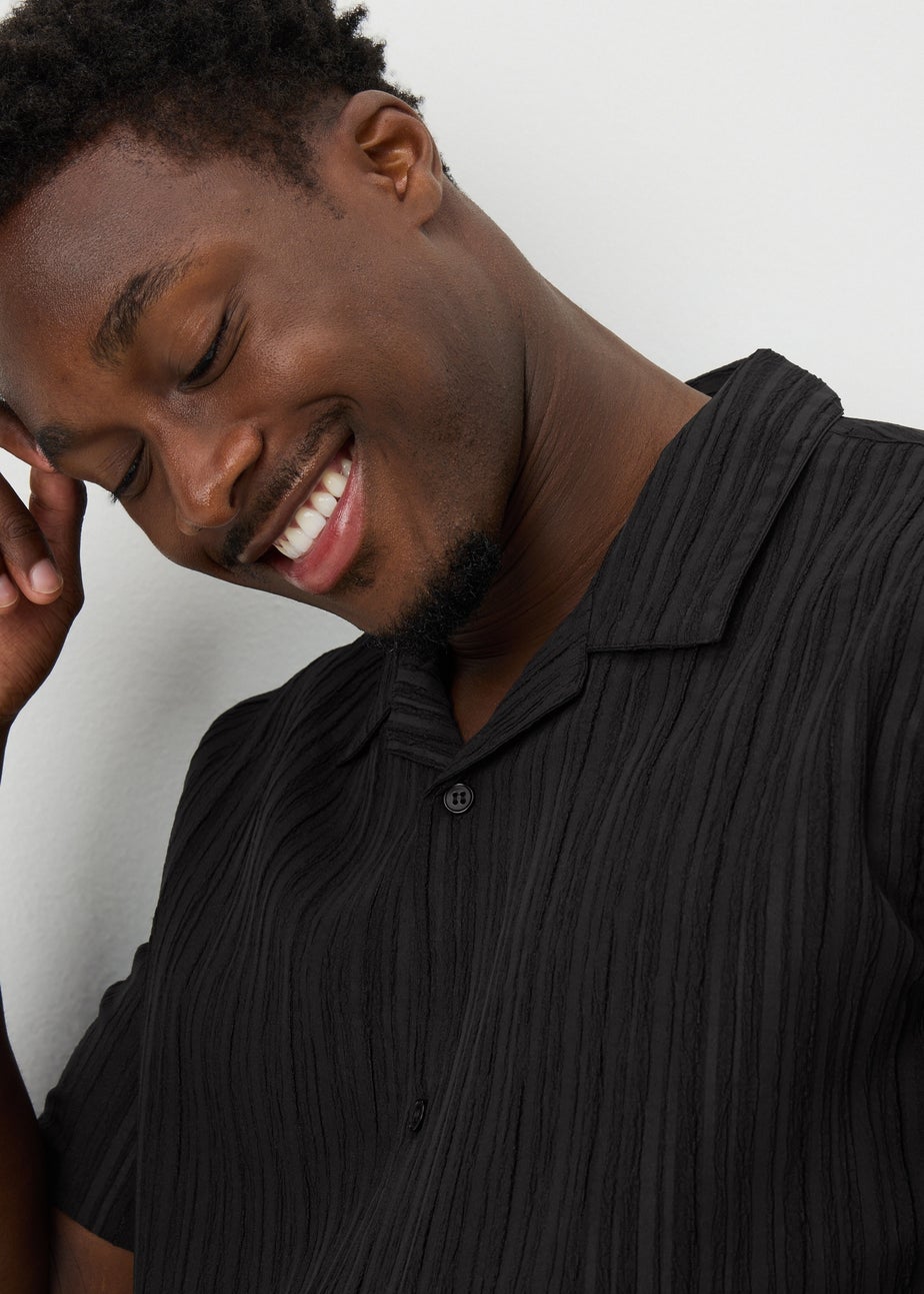 Black Smart Textured Shirt