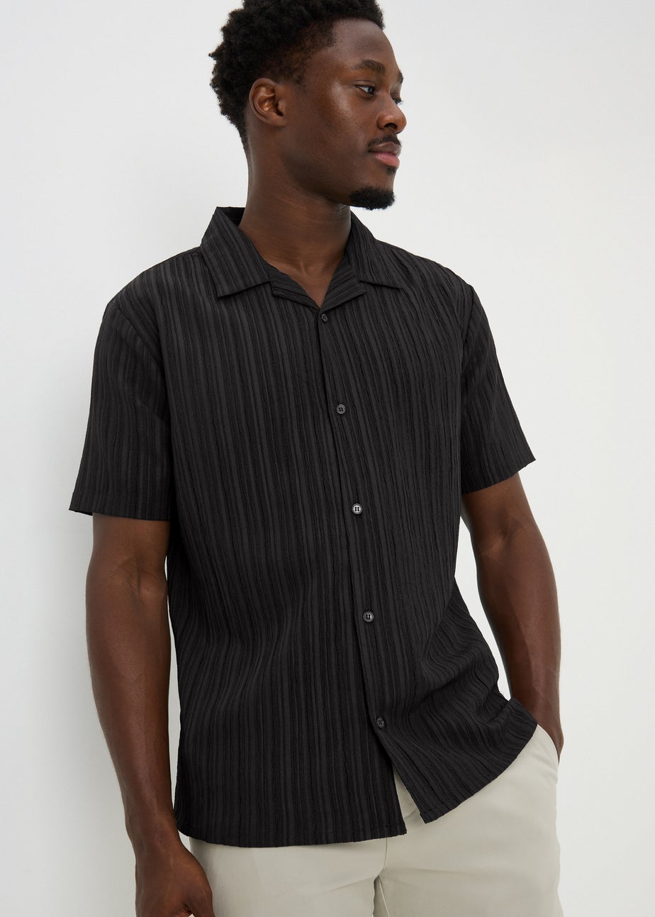 Black Smart Textured Shirt