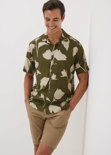 Khaki Tonal Floral Print Shirt